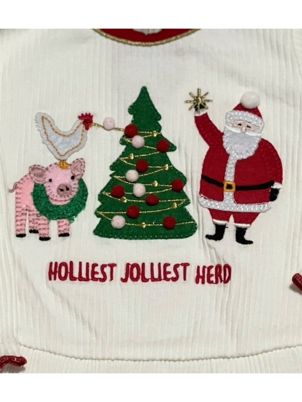 Mud Pie | Shirts & Tops | Mud Pie Christmas Santa Shirt Farm Pig ...